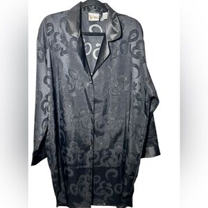 Disney Vintage‎ Mickey Mouse Black Sheer Shirt Dress Silhouette Size XL